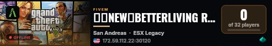 🌟【NEW】BETTERLIVING RP 18+ ➔ STREAMER FRIENDLY / FAIR START GUARANTEED【NEW】 🌟 live status badge