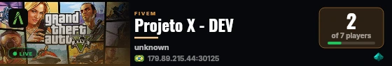 Projeto X - DEV live status badge
