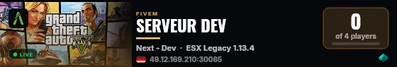 SERVEUR DEV live status badge