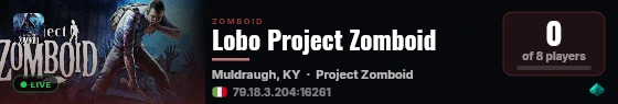 Lobo Project Zomboid live status badge