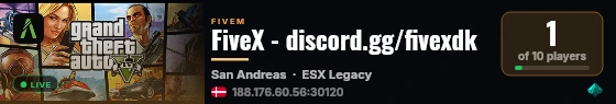 FiveX - discord.gg/fivexdk live status badge