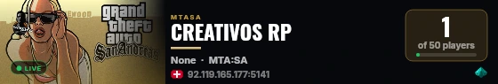 CREATIVOS RP live status badge