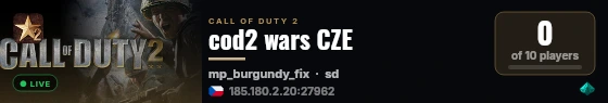 cod2 wars CZE live status badge