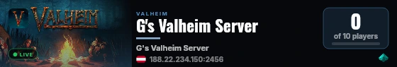 G's Valheim Server live status badge