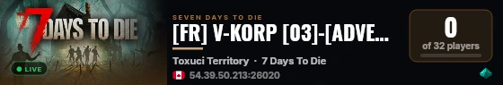 [FR] V-KORP [03]-[ADVENTURER] live status badge