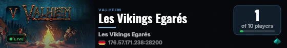 Les Vikings Egarés live status badge