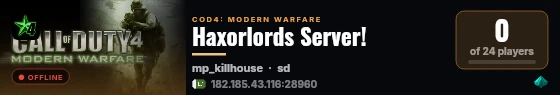 Haxorlords Server! live status badge