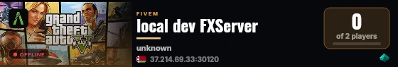 local dev FXServer live status badge