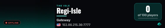 Regi-Isle live status badge