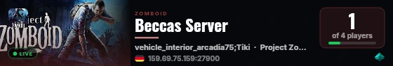 Beccas Server live status badge