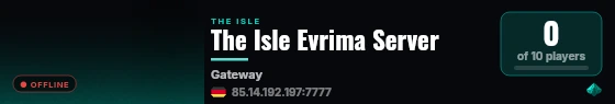 The Isle Evrima Server live status badge