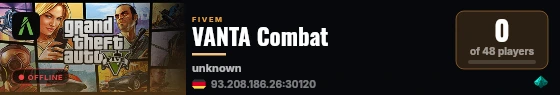 VANTA Combat live status badge