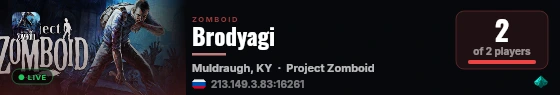 Brodyagi live status badge