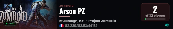 Arsou PZ live status badge