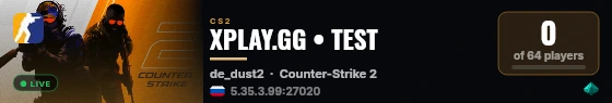 XPLAY.GG • TEST live status badge