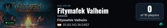 Fitymafek Valheim live status badge