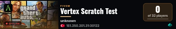Vertex Scratch Test live status badge