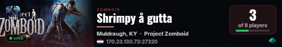 Shrimpy å gutta live status badge