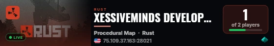 XESSIVEMINDS DEVELOPMENT SERVER ONLY live status badge
