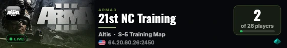 21st NC Training live status badge