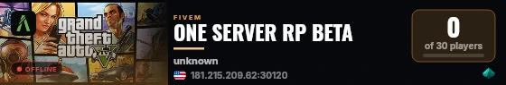 ONE SERVER RP BETA live status badge