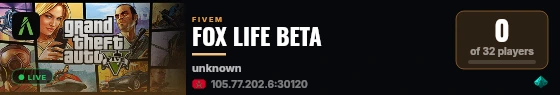 FOX LIFE BETA live status badge