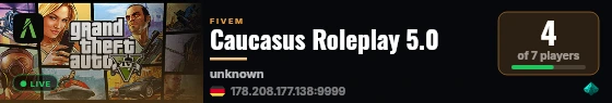 Caucasus Roleplay 5.0 live status badge