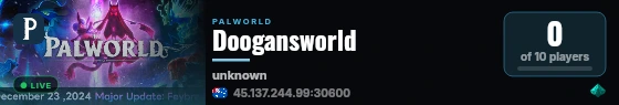 Doogansworld live status badge
