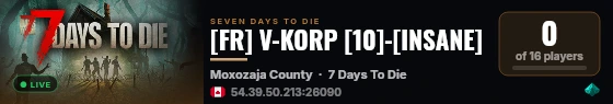 [FR] V-KORP [10]-[INSANE] live status badge