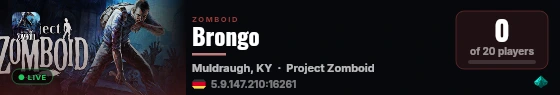 Brongo live status badge