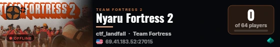 Nyaru Fortress 2 live status badge