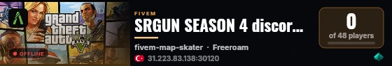 SRGUN SEASON 4 discord.gg/srgun #GUNRP live status badge