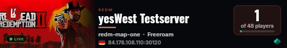 yesWest Testserver live status badge