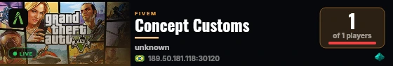 Concept Customs live status badge