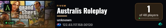 Australis Roleplay live status badge