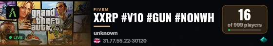 XXRP #V10 #GUN #NONWH live status badge