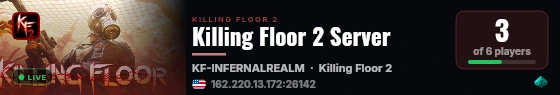 Killing Floor 2 Server live status badge