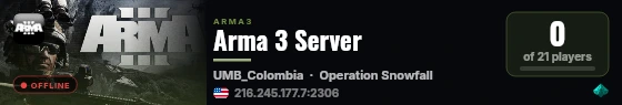 Arma 3 Server live status badge