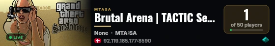 Brutal Arena | TACTIC Server live status badge