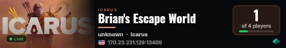 Brian's Escape World live status badge