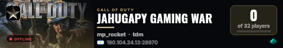 JAHUGAPY GAMING WAR live status badge