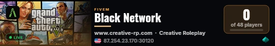 Black Network live status badge