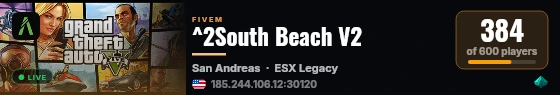 ^2South Beach V2 live status badge
