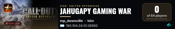 JAHUGAPY GAMING WAR live status badge