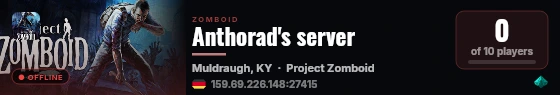 Anthorad's server live status badge