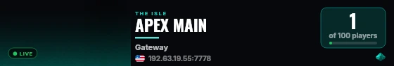 APEX MAIN live status badge