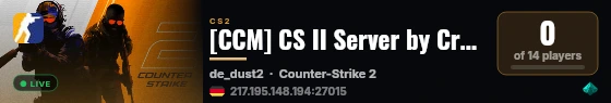 [CCM] CS II Server by Crash Crew Minden live status badge