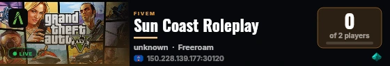 Sun Coast Roleplay live status badge