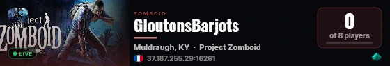 GloutonsBarjots live status badge