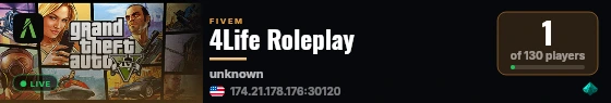 4Life Roleplay live status badge